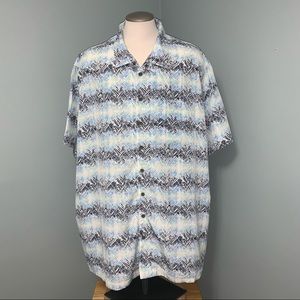 ISLAND PASSPORT plus size 4XLT button down short sleeve shirt big & tall